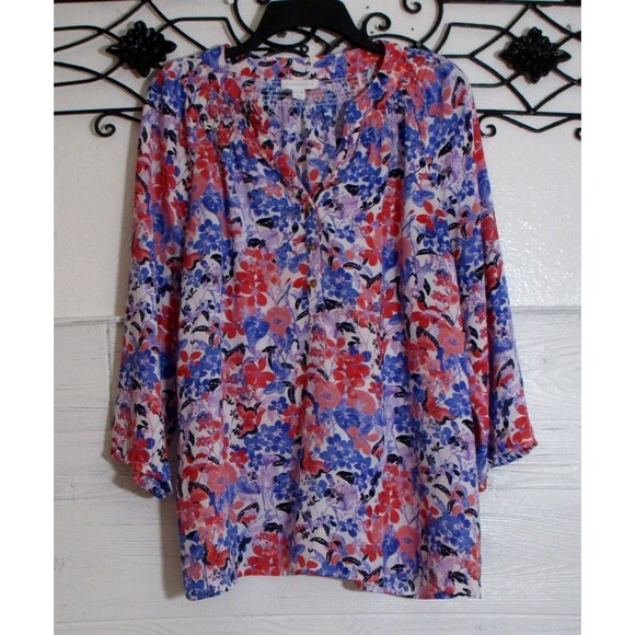 Charter Club Tops - Charter Club Top Women's Size M Multicolored Floral Long Sleeve Round Neck